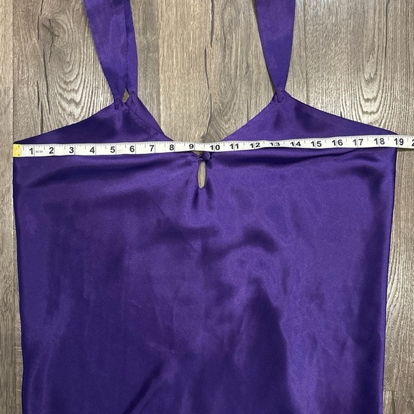 Erika Taylor Slip Dress Vintage Chemise Gown M Nightie Purple Satin Sleep Sexy - Picture 8 of 9